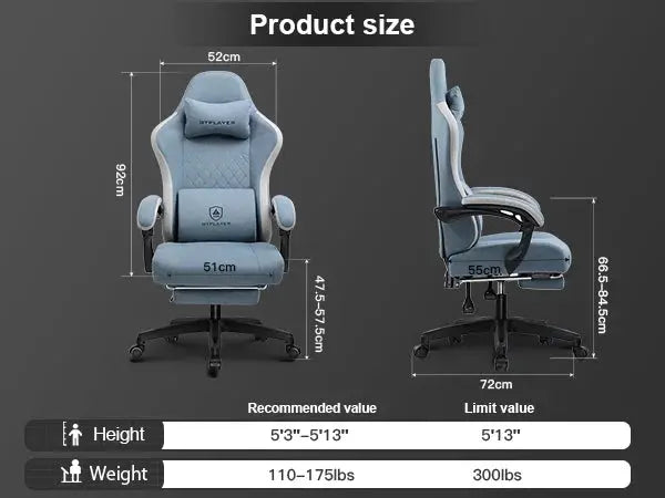 GTPLAYER Gaming Chair with Pocket Spring Cushion, Linkage Armrests & Footrest, Ergonomic Office Chair with Lumbar Support Deals 4 U  Gaming Accessories Deals 4 U