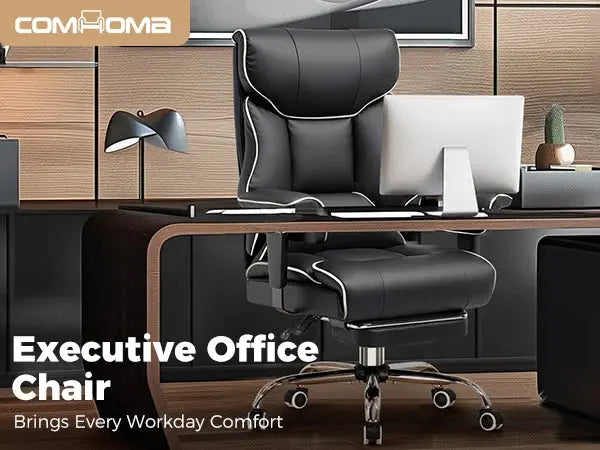 COMHOMA Big and Tall Office Chair 400lbs High Back Leather Executive Chair with Ergonomic Lumbar Support & Pocket Spring Cushion Deals 4 U  Gaming Accessories Deals 4 U