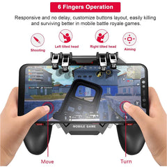 PUBG Controller AK77 Six Finger Gamepad For iPhone Android PUBG Mobile Controller L1 R1 Shooter Triggers Fire Joystick Game pad Deals 4 U   Deals 4 U