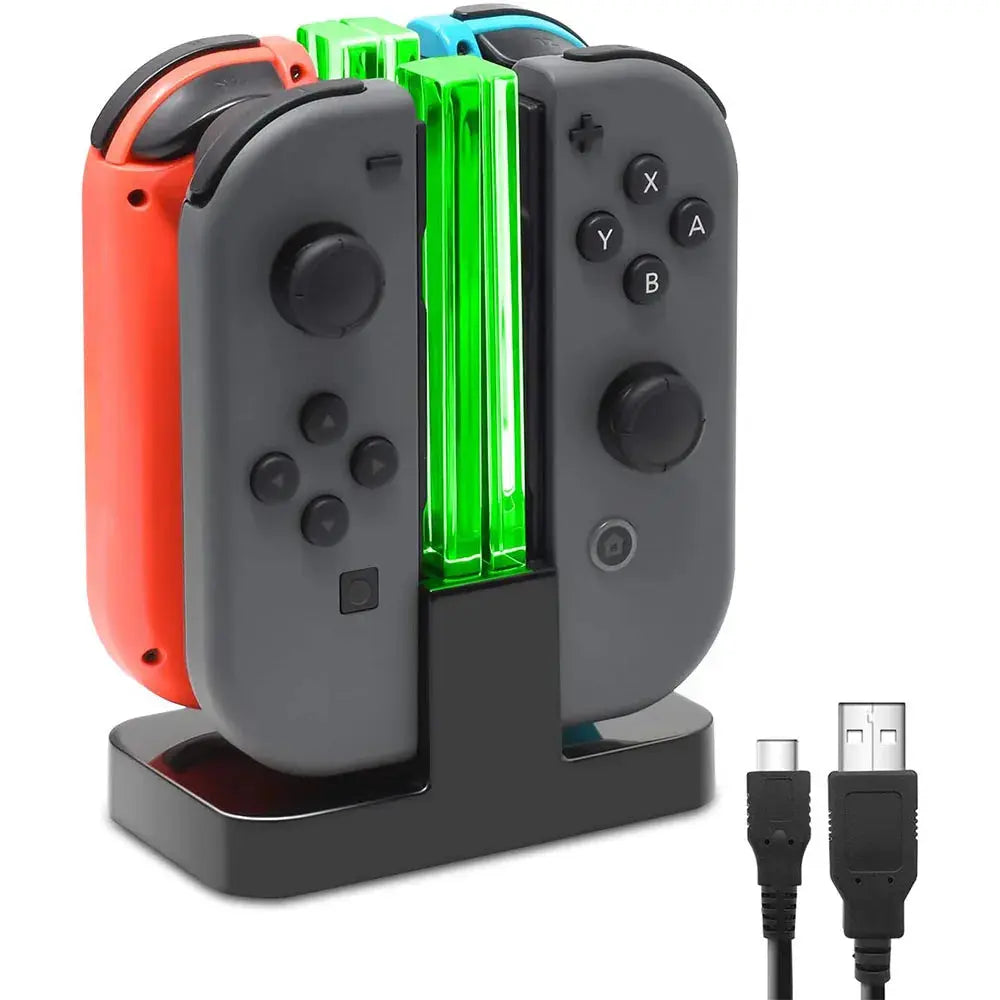 Nintend Switch 4 Controller Charger LED Indicator Charging Dock Station for Nitendo Switch Nintendoswitch NS Joy-con Accessories Deals 4 U  Gaming Accessories Deals 4 U