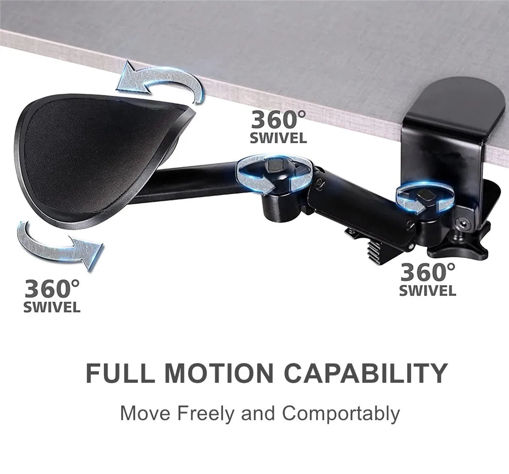 Ergonomic Desk Armrest Rotatable Foldable Elbow Forearm Support Adjustable Computer Arm Rest Pad for Office Gaming Desk Extender