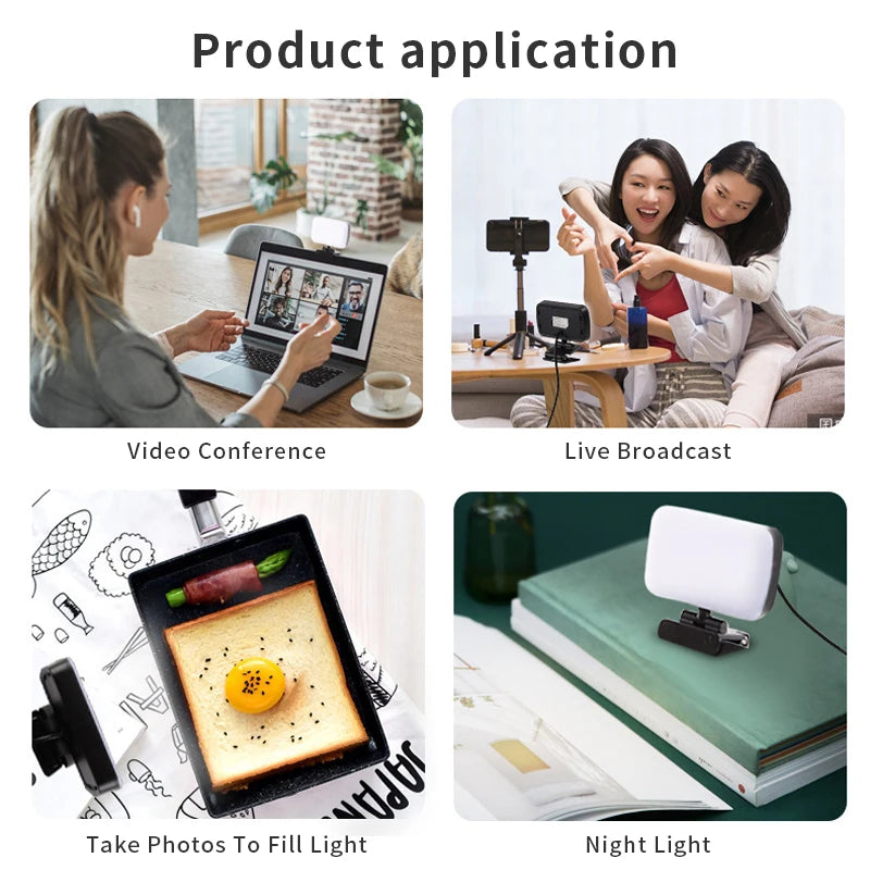 Video Conference Selfie Ring Lamp Light For iPad Laptop PC Webcam Studio LED Dimmable Lighting With Clip For Youtube Live Stream Deals 4 U  Streaming Equipment Deals 4 U