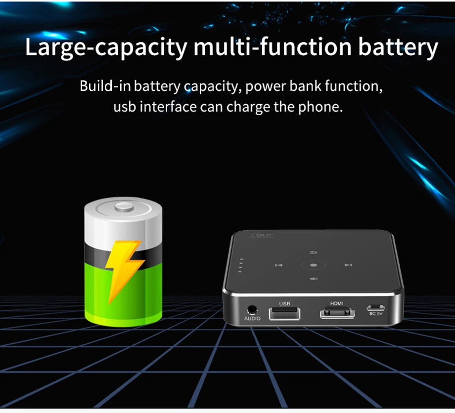 Smartldea New Mini dlp HD Projector support 1080p build in Battery Capacity wired Phone Mirroring proyector Home Theater beamer Deals 4 U   Deals 4 U