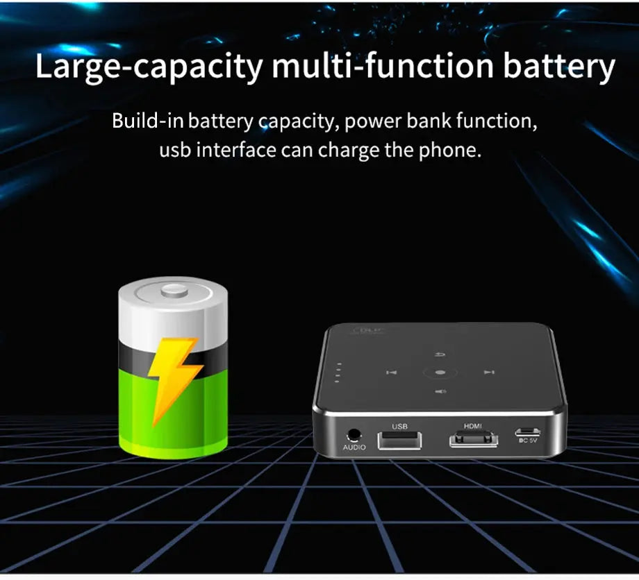 Smartldea New Mini dlp HD Projector support 1080p build in Battery Capacity wired Phone Mirroring proyector Home Theater beamer Deals 4 U  Gaming Accessories Deals 4 U