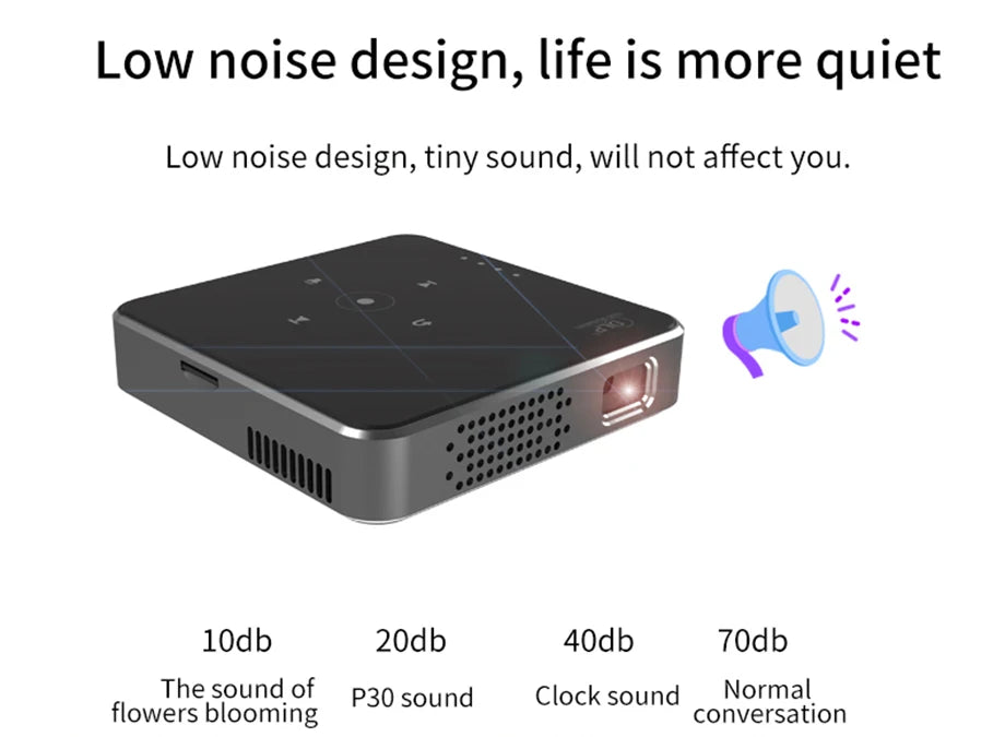 Smartldea New Mini dlp HD Projector support 1080p build in Battery Capacity wired Phone Mirroring proyector Home Theater beamer Deals 4 U   Deals 4 U