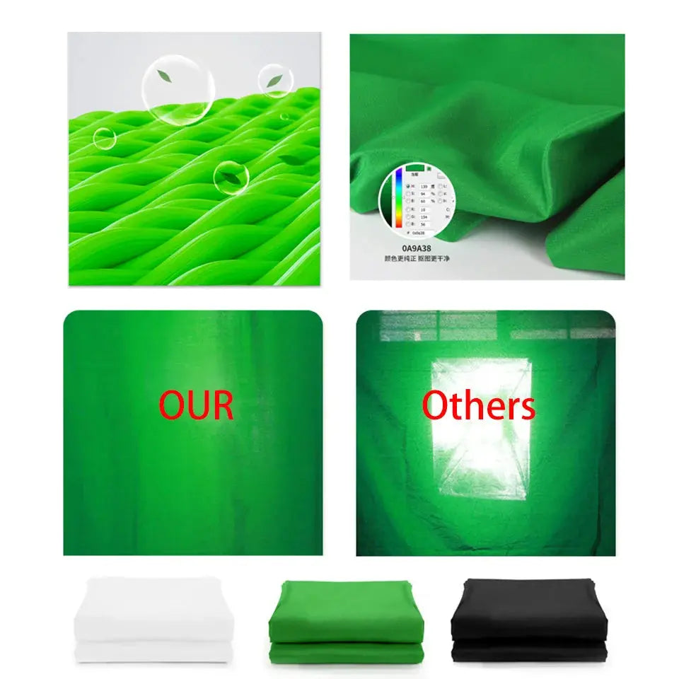 Green Screen Chromakey Cromakey Backdrops Cloth Photography Background Backdrop Smooth Cotton For Photo Studio Shoot Video Deals 4 U  Streaming Equipment Deals 4 U
