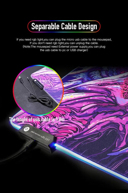 Rgb Mouse Pad Xxl Steelseries Laptop Mat Gaming Mousepad Backlit Keyboard Gamer Girl Table Pads Deskpad Mausepad Cs Go