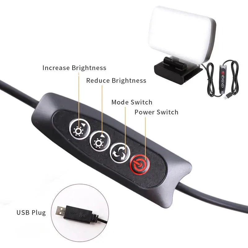Video Conference Selfie Ring Lamp Light For iPad Laptop PC Webcam Studio LED Dimmable Lighting With Clip For Youtube Live Stream Deals 4 U  Streaming Equipment Deals 4 U