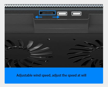 Gaming Laptop Cooler Large Size For 12-16 Inch Notebook Two USB Laptop Cooling Pads Wind Speed Adjustable Silent Laptop Stand