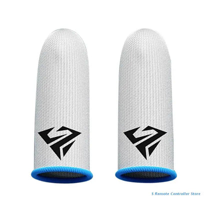 P82F 2Pcs Breathable Gaming Finger Sleeves Game Gloves Anti-Sweat Thumb Finger Cots Fingertip Cover for Mobile Games