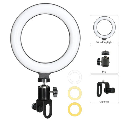 16CM Ring Light LED Lamp Lighting With Clip On Laptop Computer For Video Conference Zoom Webcam Chat Live Streaming Youtube Deals 4 U  Streaming Equipment Deals 4 U