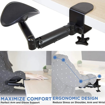 Ergonomic Desk Armrest Rotatable Foldable Elbow Forearm Support Adjustable Computer Arm Rest Pad for Office Gaming Desk Extender