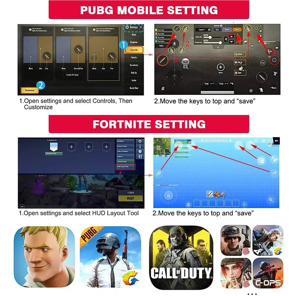 PUBG Controller AK77 Six Finger Gamepad For iPhone Android PUBG Mobile Controller L1 R1 Shooter Triggers Fire Joystick Game pad Deals 4 U  Mobile Gaming Deals 4 U
