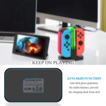 Nintend Switch 4 Controller Charger LED Indicator Charging Dock Station for Nitendo Switch Nintendoswitch NS Joy-con Accessories Deals 4 U  Gaming Accessories Deals 4 U