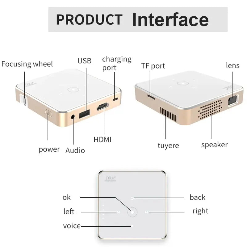 Smartldea New Mini dlp HD Projector support 1080p build in Battery Capacity wired Phone Mirroring proyector Home Theater beamer Deals 4 U  Gaming Accessories Deals 4 U
