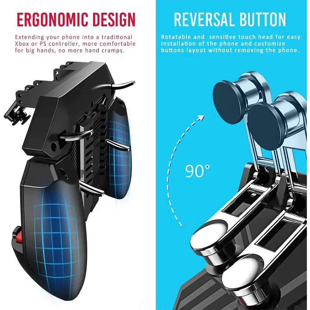PUBG Controller AK77 Six Finger Gamepad For iPhone Android PUBG Mobile Controller L1 R1 Shooter Triggers Fire Joystick Game pad Deals 4 U  Mobile Gaming Deals 4 U