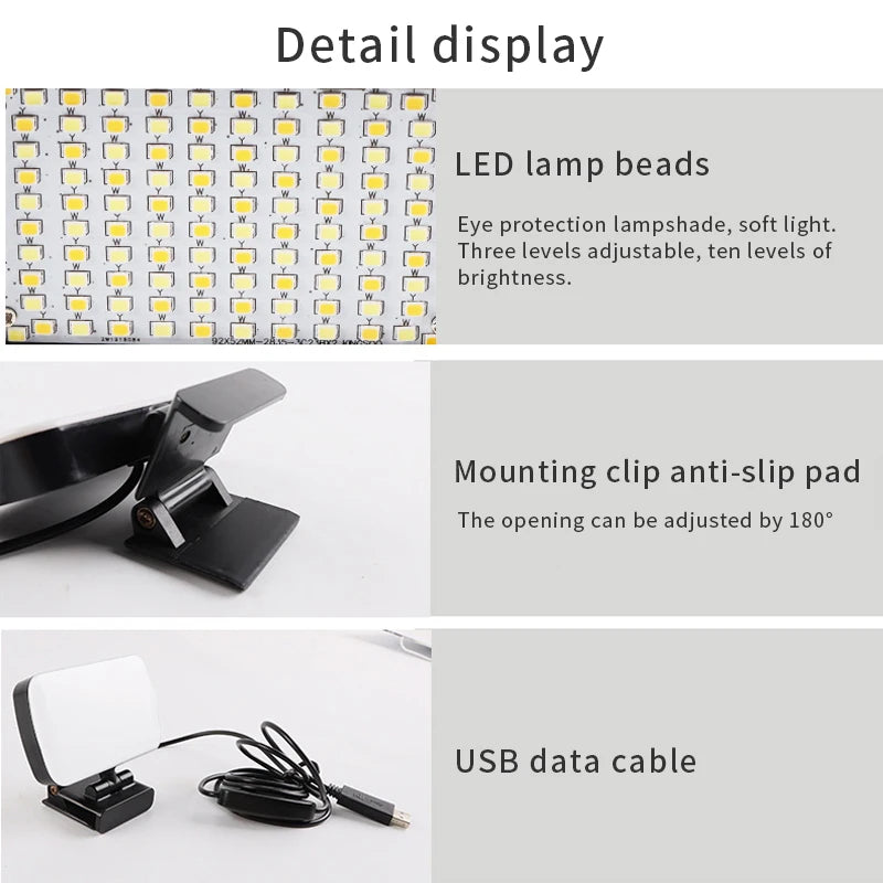 Video Conference Selfie Ring Lamp Light For iPad Laptop PC Webcam Studio LED Dimmable Lighting With Clip For Youtube Live Stream Deals 4 U  Streaming Equipment Deals 4 U
