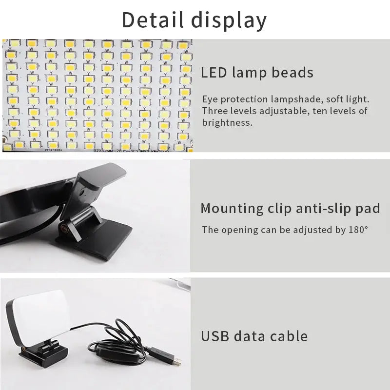 Video Conference Selfie Ring Lamp Light For iPad Laptop PC Webcam Studio LED Dimmable Lighting With Clip For Youtube Live Stream Deals 4 U  Streaming Equipment Deals 4 U