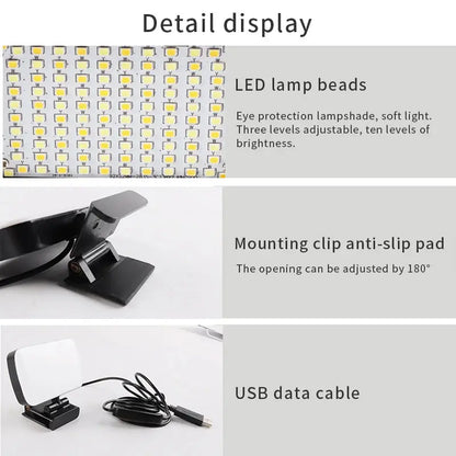 Video Conference Selfie Ring Lamp Light For iPad Laptop PC Webcam Studio LED Dimmable Lighting With Clip For Youtube Live Stream Deals 4 U  Streaming Equipment Deals 4 U