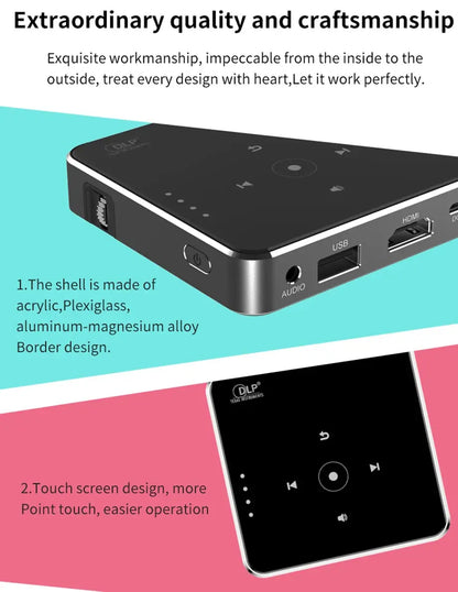 Smartldea New Mini dlp HD Projector support 1080p build in Battery Capacity wired Phone Mirroring proyector Home Theater beamer Deals 4 U  Gaming Accessories Deals 4 U