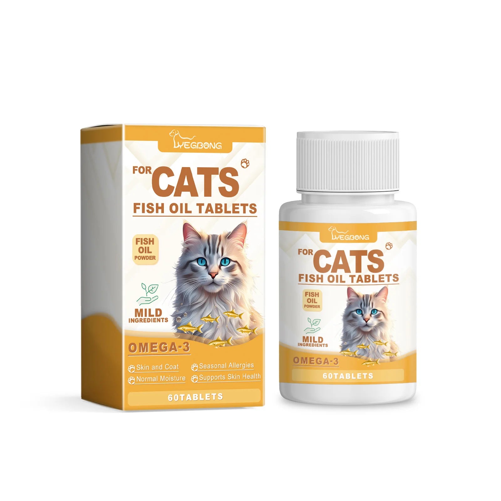 Pet Fish Oil Nutritional Supplement Relieve Dry Skin Smooth Shiny Boost Immunity Support Joint Health Pet Body Care Tablet 60pcs Deals 4 U   Deals 4 U