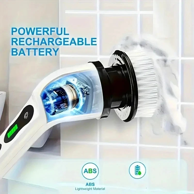 1 Set, Electric Cleaning Brush, Wireless Electric Rotating Scrubber, 7 Brush Heads and Adjustable Extension Handle, Bathroom Cleaning Brush, Household Cleaning Tools Deals 4 U   Deals 4 U