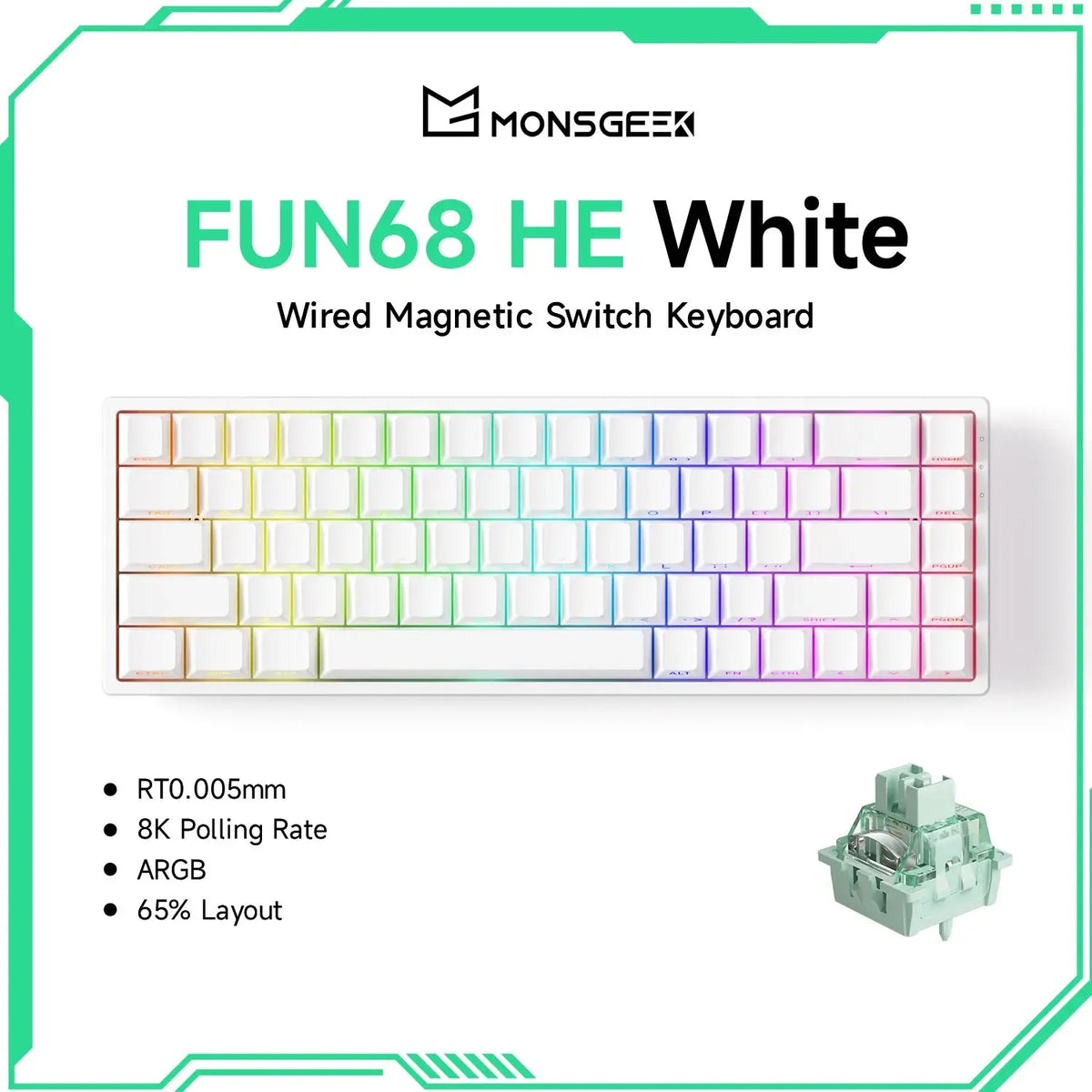 Akko MonsGeek FUN68 FUN60 PRO&MAX  HE Magnetic Keyboard 60% 65% Gaming Keyboards Rapid Trigger 8K Custom Keyboard Gamer Esports Deals 4 U  Gaming Accessories Deals 4 U