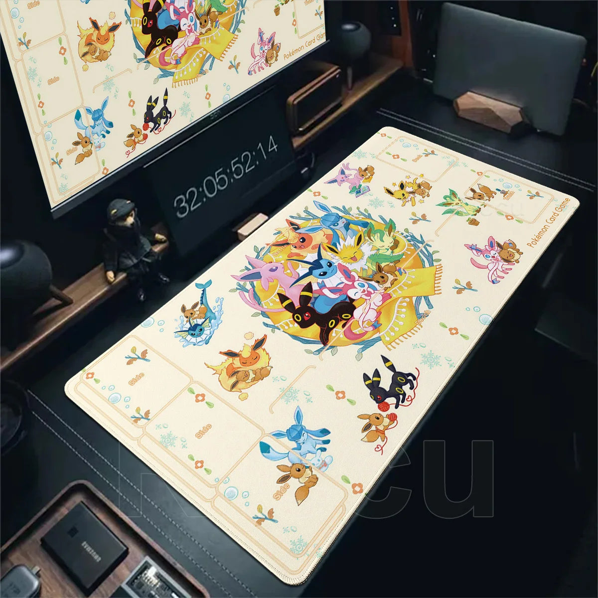 Japan Anime Gamer Mouse Pad E-eevee Cabinet Kawaii Tablepad XXL P-pokemon Keyboard Rug Laptop PC Gaming Rubber Extended DeskMats Deals 4 U   Deals 4 U