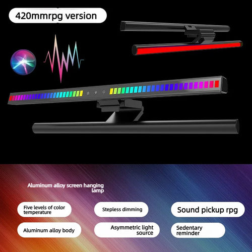 Computer Monitor Light Bar RGB Music Rhythm Screen Hanging Lights Dimming Desk Lamp Reading Gaming Table Lighting