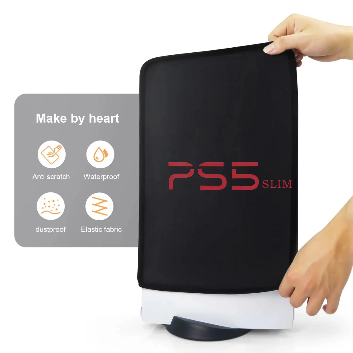 Dust Cover for PS5 Slim Console Only, Protective Case Anti Scratch Cover Sleeve for PS5 Slim Console Digital&Disc Edition Black