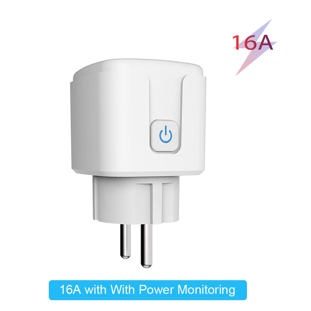 Tuya Smart Socket EU16A/20A Wifi Smart Plug With Power Monitoring Smart Life APP Remote Control Support Google Assistant Alexa Deals 4 U   Deals 4 U