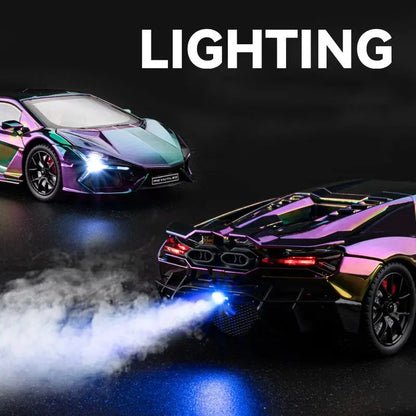 1:24 Lamborghini Revuelto With Spray Alloy Car Diecasts & Toy Vehicles Metal Toy Car Model Sound and light Collection Kids Toy Deals 4 U  Gaming Accessories Deals 4 U