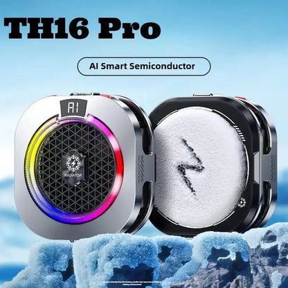NEW TH16 Pro Mobile Cooler 24W Magnetic/Back-clip Ice Cooling Radiator Digital Display RGB Light Gaming Temperature Control Deals 4 U  Mobile Gaming Deals 4 U