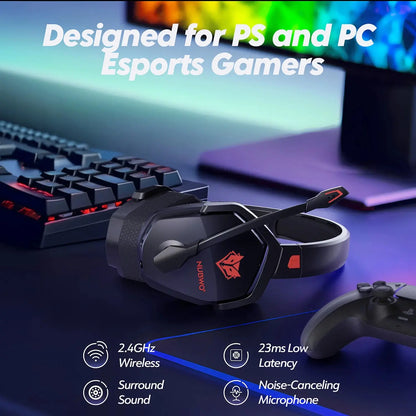 NUBWO G06 Dual Wireless Headsets Gamer with Microphone 2.4GHz Bluetooth 5.3 Gaming Headphones for PS5, PS4, PC, Mobile, Switch Deals 4 U  Gaming Accessories Deals 4 U