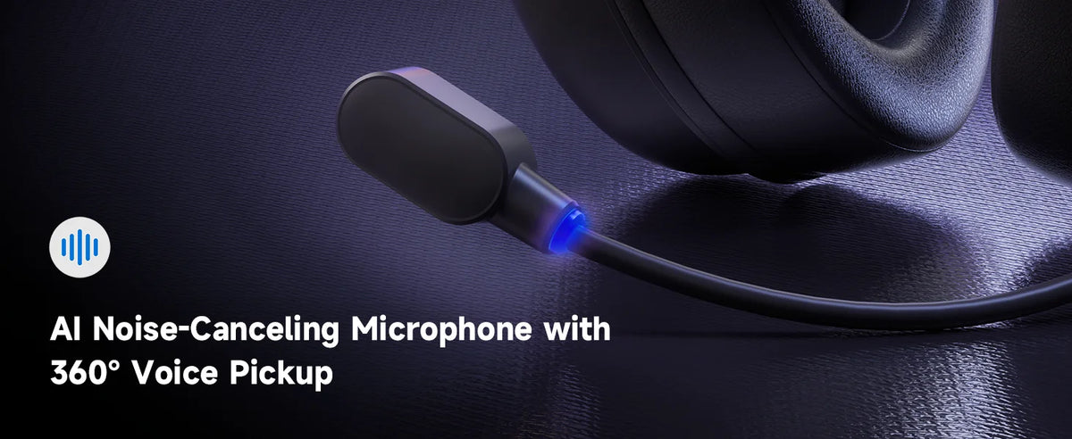 MCHOSE V9 Pro Wireless Headset 7.1 Surround Sound 53mm Gaming Headphones Noise Canceling Mic Low Latency Lightweight for PS5 PC SWITCH with Microphone