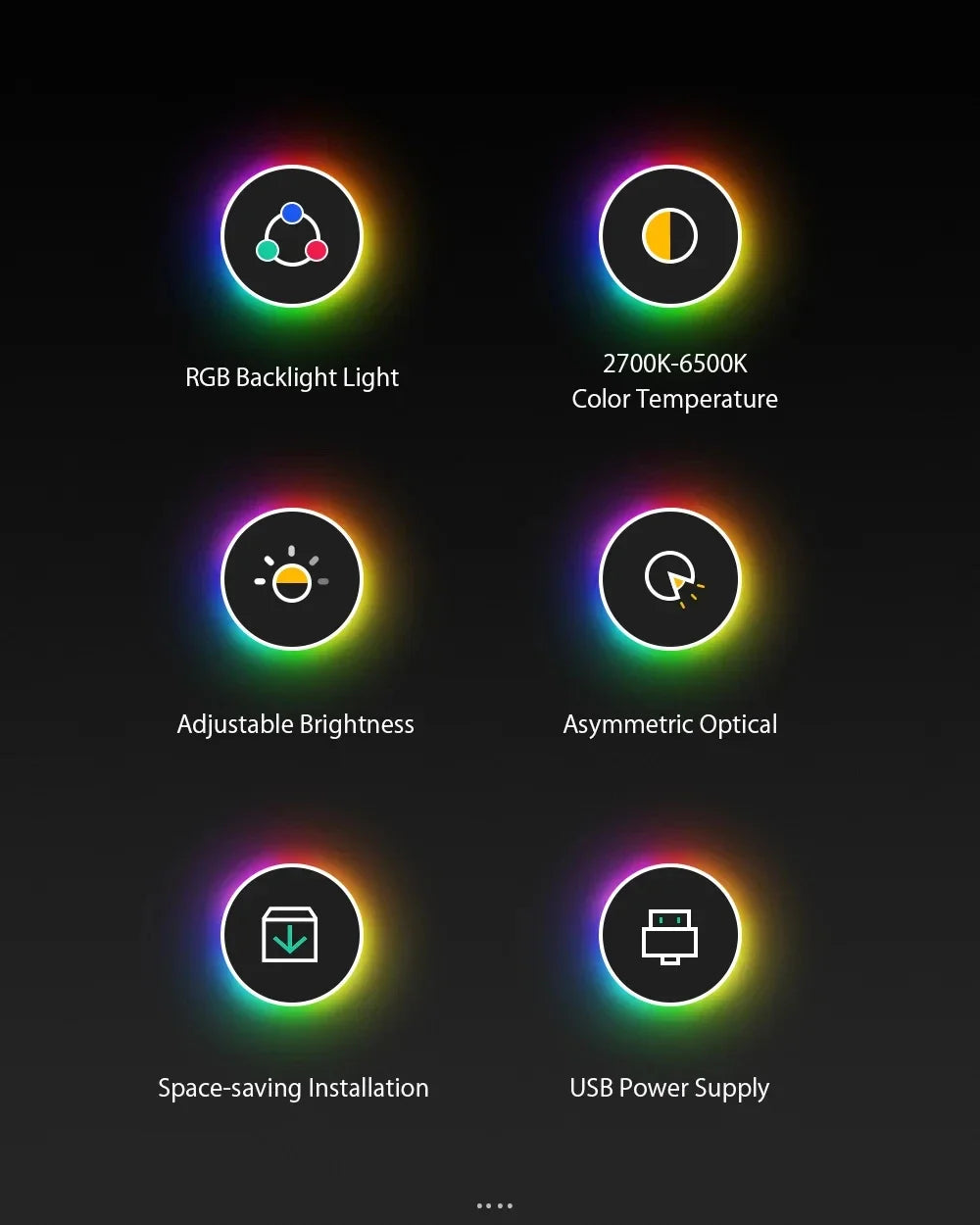 LED Desk Lamp Monitor Screen Light Bar RGB Computer Atmosphere Double sided Lights  For Work Study Read Gaming Dimming Lighting