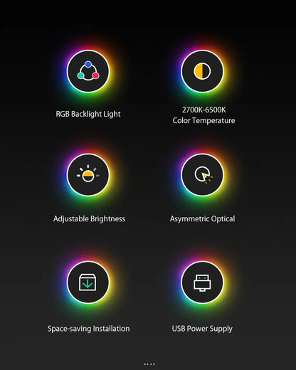LED Desk Lamp Monitor Screen Light Bar RGB Computer Atmosphere Double sided Lights  For Work Study Read Gaming Dimming Lighting