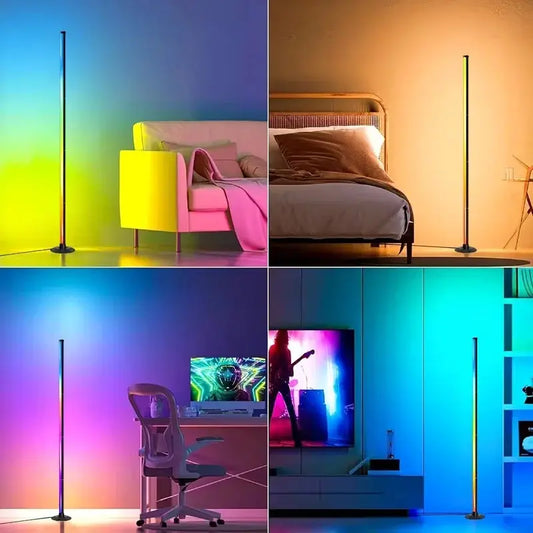 5V Corner Floor Lamp RGB IC Light with APP and Remote Control LED Floor Ambient Lights with16 Million DIY Colors Color Changing Deals 4 U  RGB Hexagon Wall Lights Deals 4 U