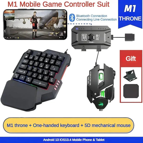 M1 Pro Gamepad Mobile Game Controller 4 in 1 Mouse Keyboard Converter BT V5.0 Programmable Adapter Support iOS Android System Deals 4 U  Gaming Accessories Deals 4 U