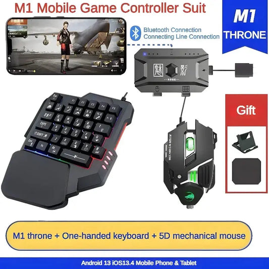 M1 Pro Gamepad Mobile Game Controller 4 in 1 Mouse Keyboard Converter BT V5.0 Programmable Adapter Support iOS Android System Deals 4 U  Gaming Accessories Deals 4 U