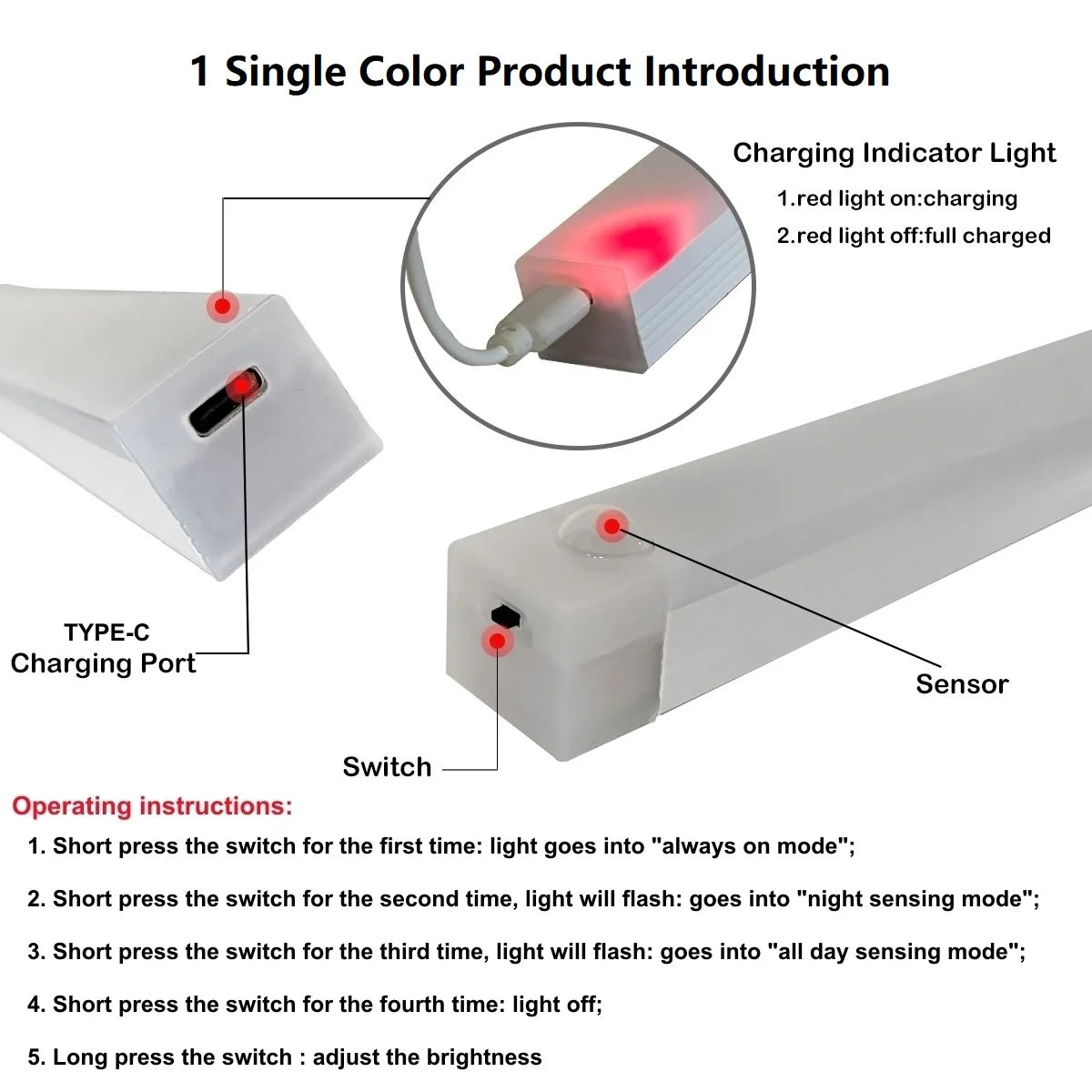 Motion Sensor Wireless LED Night Light USB Rechargeable Long Strip Bar Lamp for Kitchen Cabinet Wardrobe Bedside Staircase Tube Deals 4 U   Deals 4 U