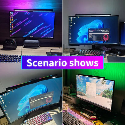 Curved RGB LED Monitor Light Bar Computer Screen lamps PC Desk Lamp USB Touch Dimmable Reading Office Gaming Gamer Lighting