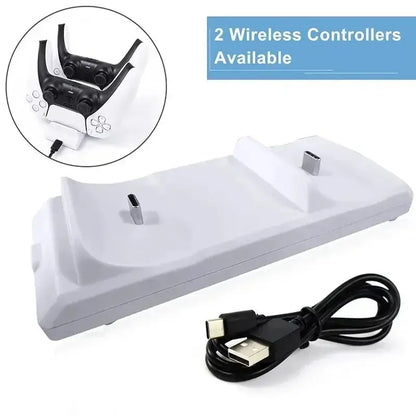 Dual Fast Charger for PS5 Wireless Controller Charging Dock Station Base Stand for Playstation 5 Gamepad Gaming Accessories Deals 4 U  Console Accessories Deals 4 U