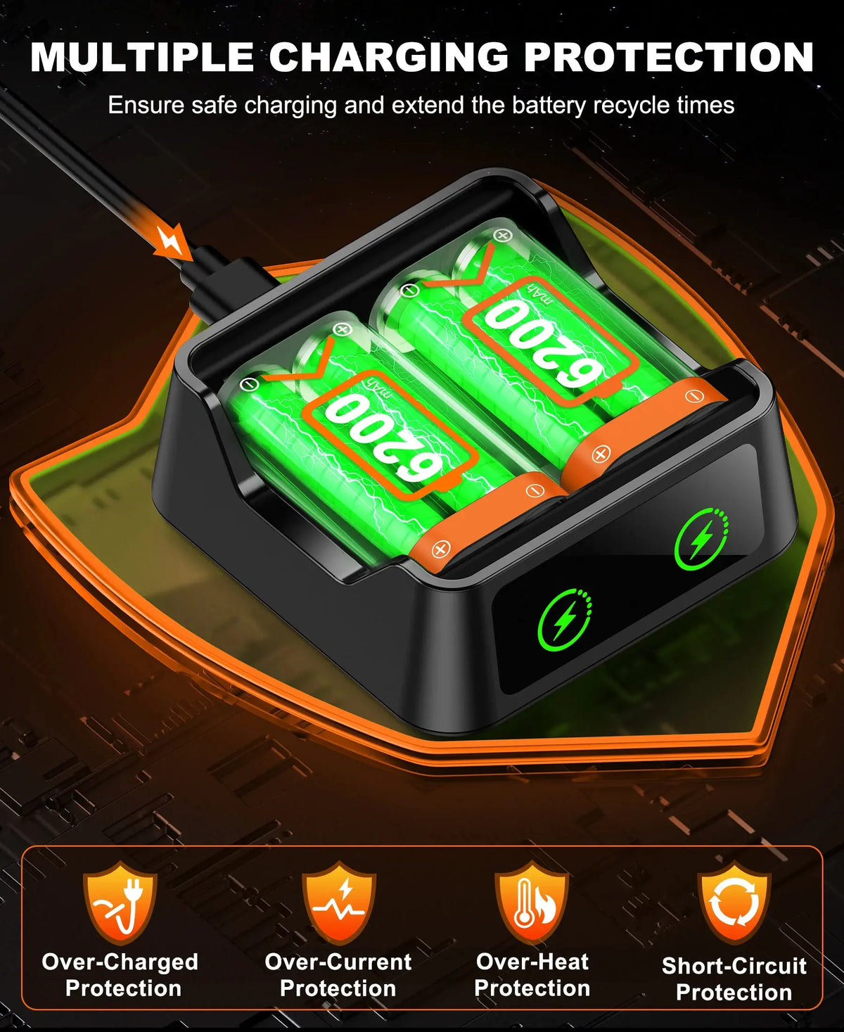 BEBONCOOL X248 2*6200 mWh Rechargable Batteries Pack For XBOX Serise S/X and XBOX ONE S/X/Elite With＆ Chaging Cable Deals 4 U  Console Accessories Deals 4 U