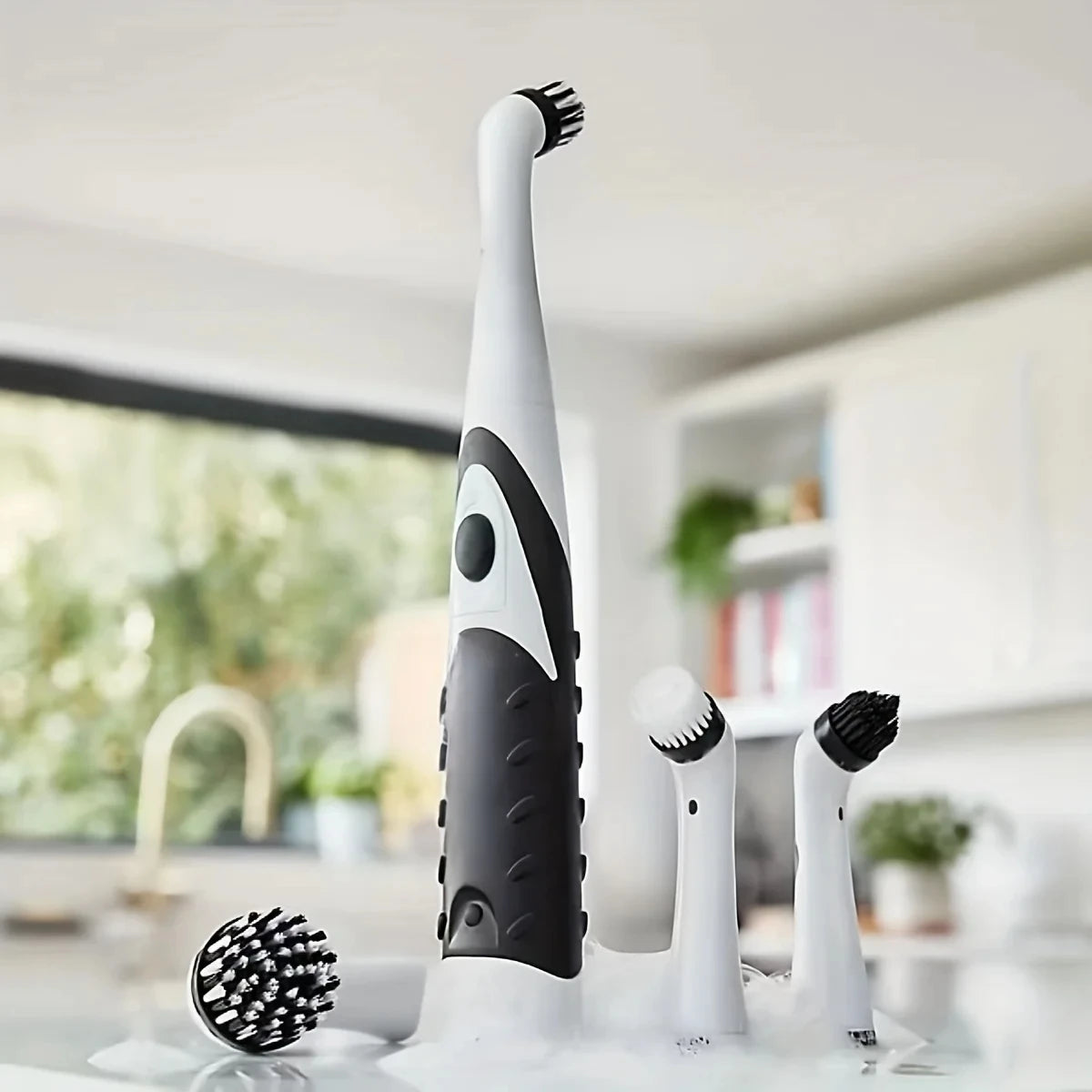 leaning brush Cleaning Tool With 4 Brushes Multifunctional Electric Cleaning Brush Cleaning Supplies Deals 4 U   Deals 4 U