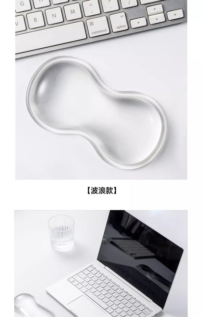 Ergonomic Silicone Gel Keyboard and Mouse Wrist Rest Set Clear Wrist Rest for Keyboard 60%/68%/75%