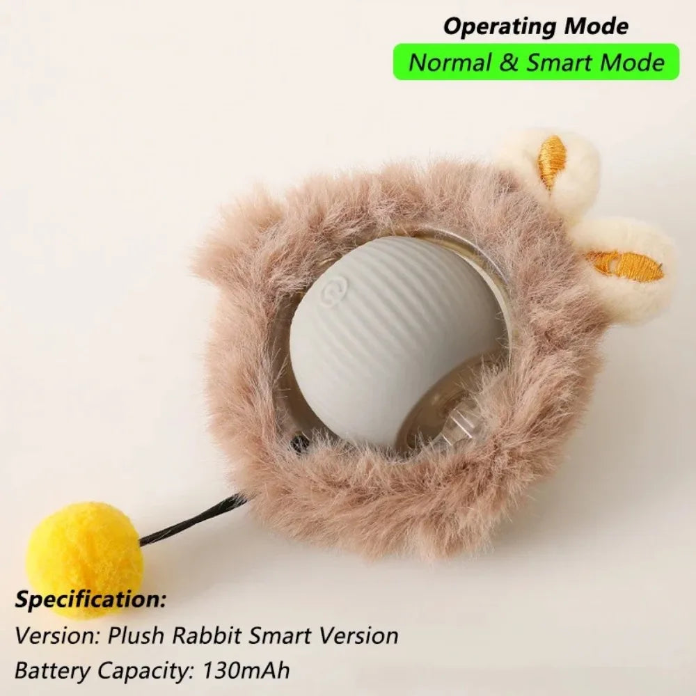 New Cat Interactive Ball Toy Automatic Rolling Ball Faux Tail Rechargeable Smart Pet Electric Toy Dog Cat Training Imitate Mouse Deals 4 U  Smart Pet Toy Deals 4 U