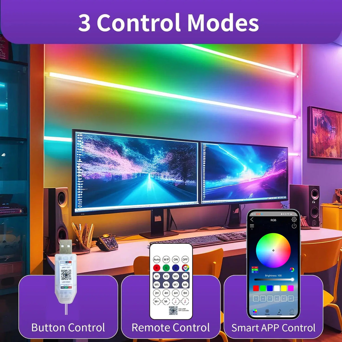 Bluetooth RGB Neon LED Strip 1-10m DC5V USB IP65 Waterproof Flexible Tape with App/Remote Control Music Sync for Home Decor Deals 4 U  RGB Hexagon Wall Lights Deals 4 U