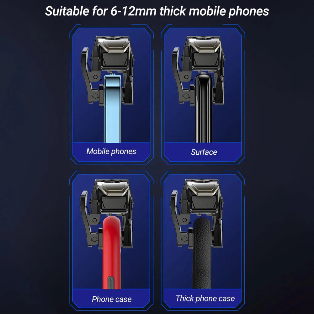 1/2pcs RGB/Mechanical 4 Finger Mobile Gaming Trigger for PUBG Game Controller Gamepad Aim Trigger Button for Smart Phone