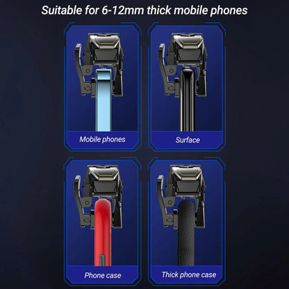 1/2pcs RGB/Mechanical 4 Finger Mobile Gaming Trigger for PUBG Game Controller Gamepad Aim Trigger Button for Smart Phone